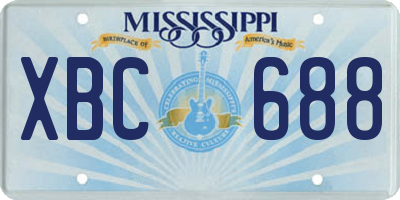 MS license plate XBC688