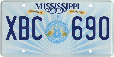 MS license plate XBC690