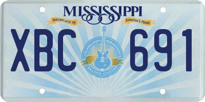 MS license plate XBC691