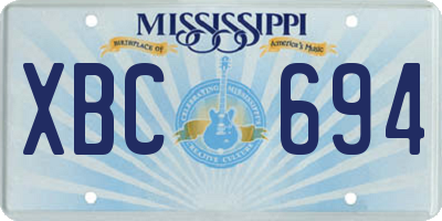 MS license plate XBC694