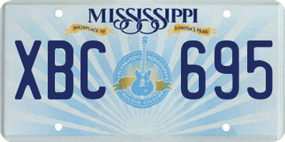 MS license plate XBC695