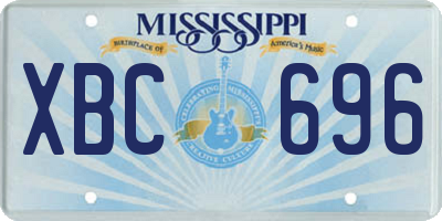 MS license plate XBC696