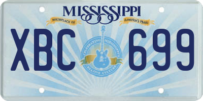 MS license plate XBC699