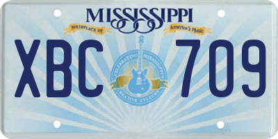 MS license plate XBC709