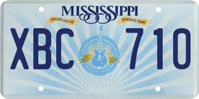 MS license plate XBC710