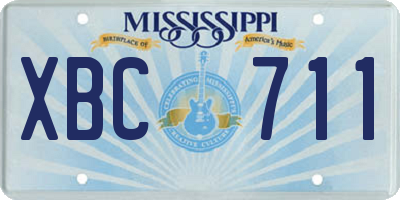 MS license plate XBC711