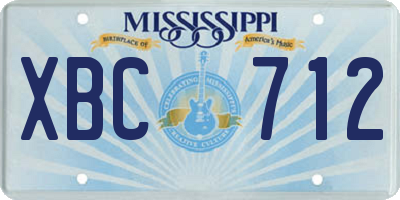 MS license plate XBC712