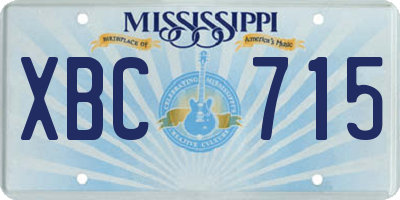 MS license plate XBC715