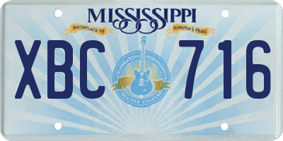MS license plate XBC716