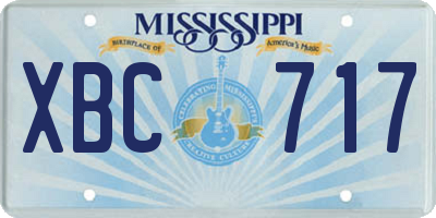 MS license plate XBC717