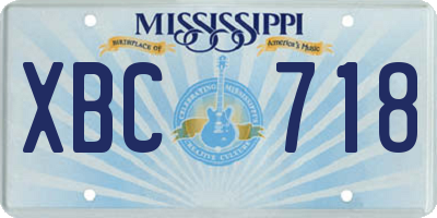 MS license plate XBC718