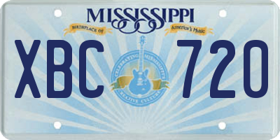 MS license plate XBC720