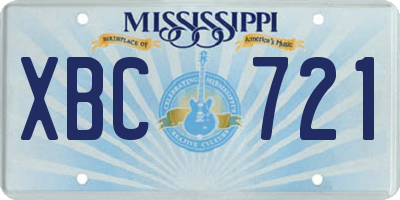 MS license plate XBC721