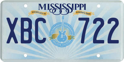 MS license plate XBC722