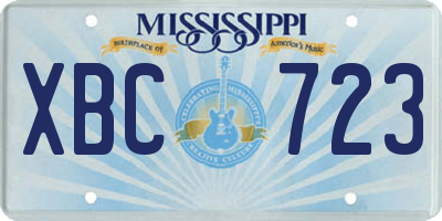 MS license plate XBC723