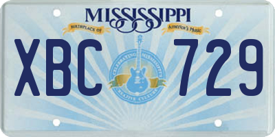 MS license plate XBC729