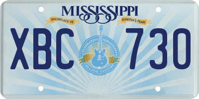 MS license plate XBC730