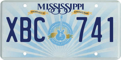 MS license plate XBC741