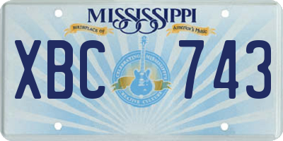 MS license plate XBC743