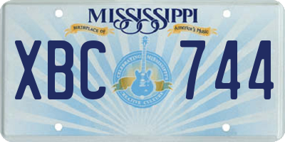 MS license plate XBC744