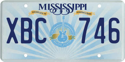 MS license plate XBC746