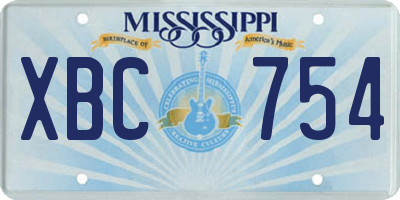 MS license plate XBC754