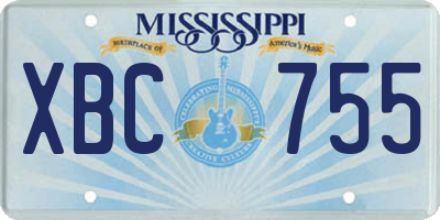 MS license plate XBC755