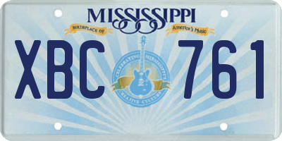MS license plate XBC761