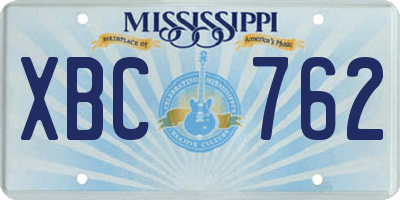 MS license plate XBC762