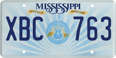 MS license plate XBC763
