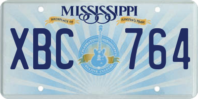 MS license plate XBC764