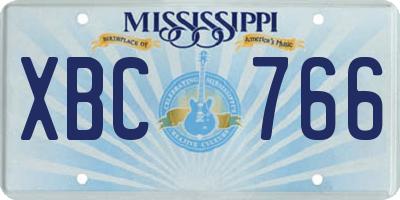 MS license plate XBC766