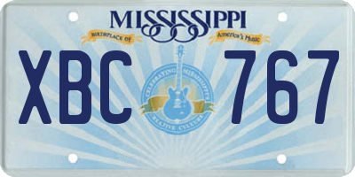 MS license plate XBC767