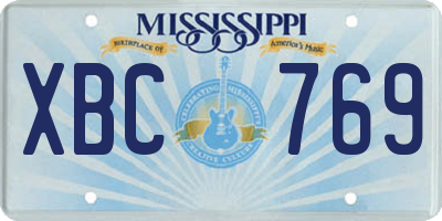 MS license plate XBC769