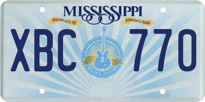 MS license plate XBC770