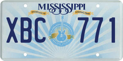 MS license plate XBC771