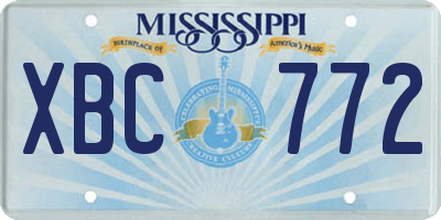 MS license plate XBC772