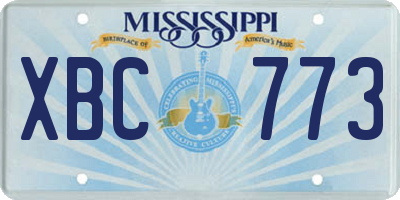 MS license plate XBC773