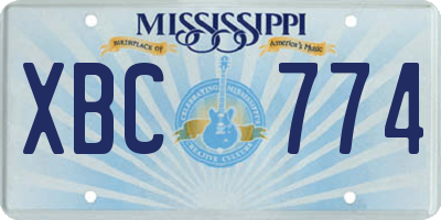 MS license plate XBC774