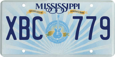 MS license plate XBC779