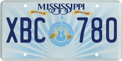 MS license plate XBC780