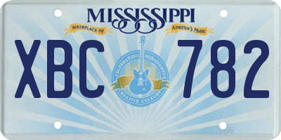 MS license plate XBC782