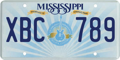 MS license plate XBC789