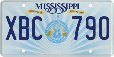 MS license plate XBC790