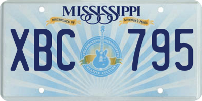 MS license plate XBC795