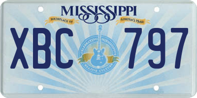 MS license plate XBC797