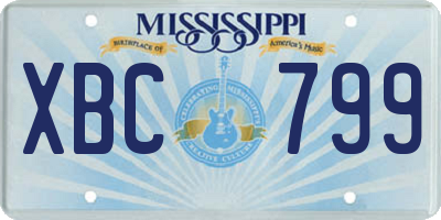 MS license plate XBC799