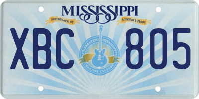 MS license plate XBC805