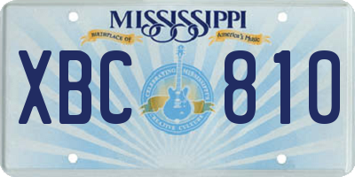MS license plate XBC810