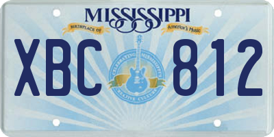 MS license plate XBC812